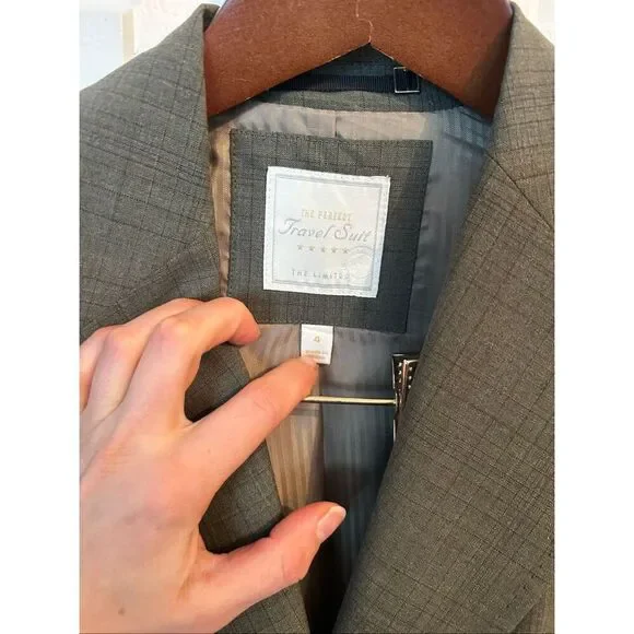 The limited perfect travel suit wool blend blazer size 4 color green - Picture 7 of 9
